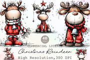Watercolor Christmas Reindeer Clipar, an Illustration by Sublimation Artist (Thumbnail 1 of 6)