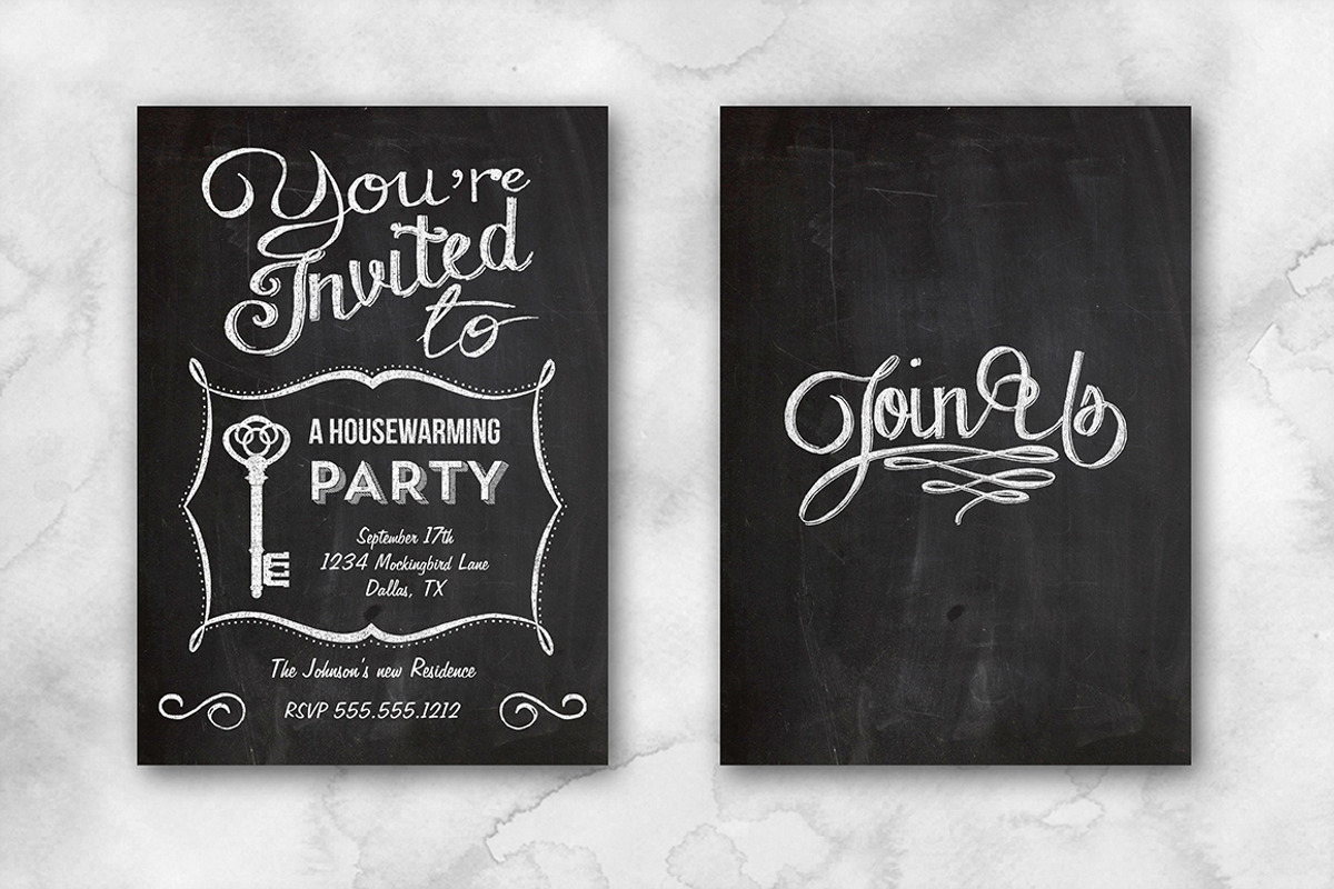 Chalkboard Housewarming Invitation, an Invitation Template by Charming Ink (Photo 2 of 2)