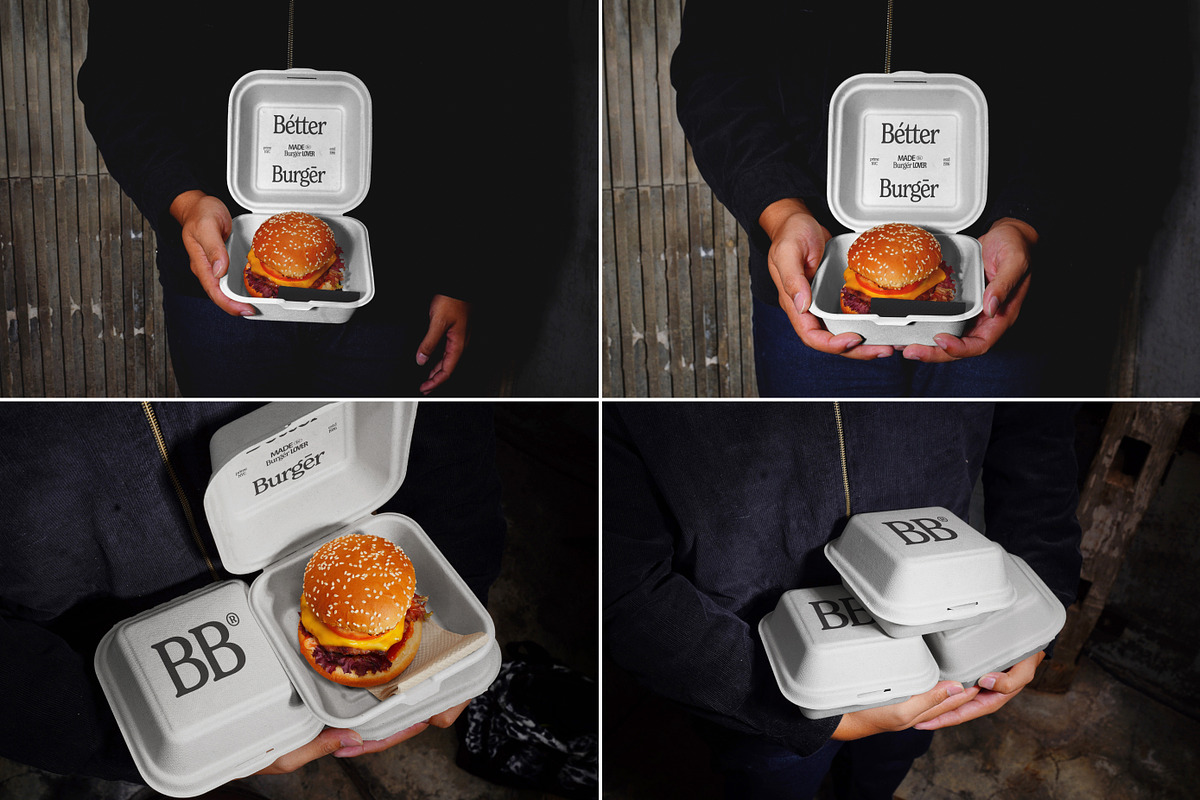 Burger & Cafe Packaging Mockups, a Packaging Mockup by Vitora Mockup (Photo 6 of 11)