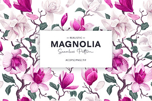 Realistic Seamless Pattern "Magnolia