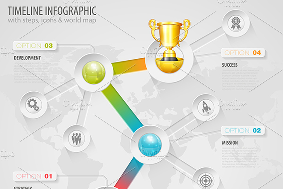 5 Themes Timeline Infographics, a Work Illustration by TAlex (Photo 4 of 5)