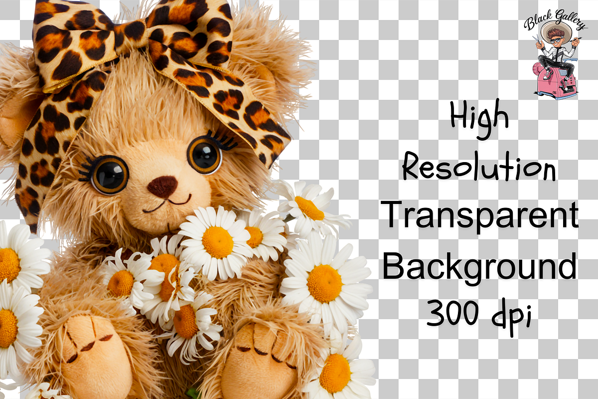 Bear with Leopard Bow PNG Bundle, a Graphic by Clipart Bloom (Photo 12 of 12)
