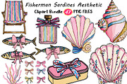 Fisherman Sardines Aesthetic Clipart, an Illustration by Digital Artistic99 (Thumbnail 1 of 11)