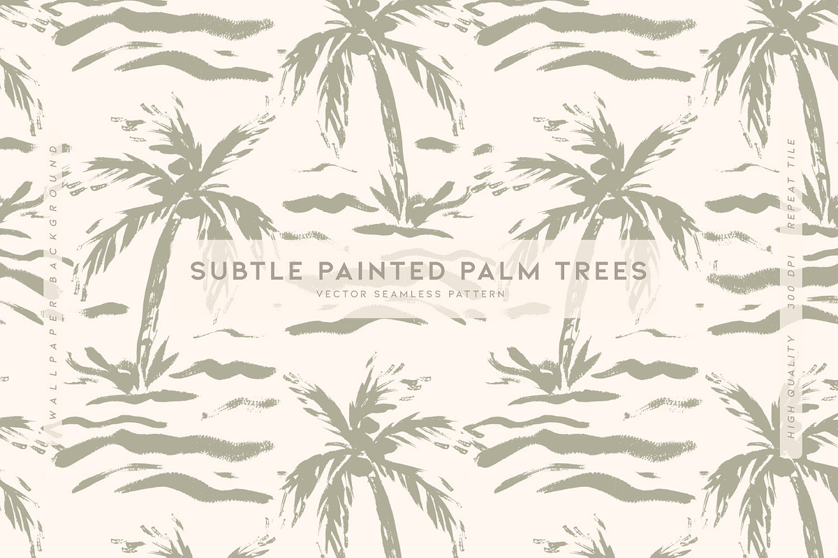 Subtle Painted Palm Trees, a Wallpaper Graphic by MalyskaStudio (Photo 1 of 5)