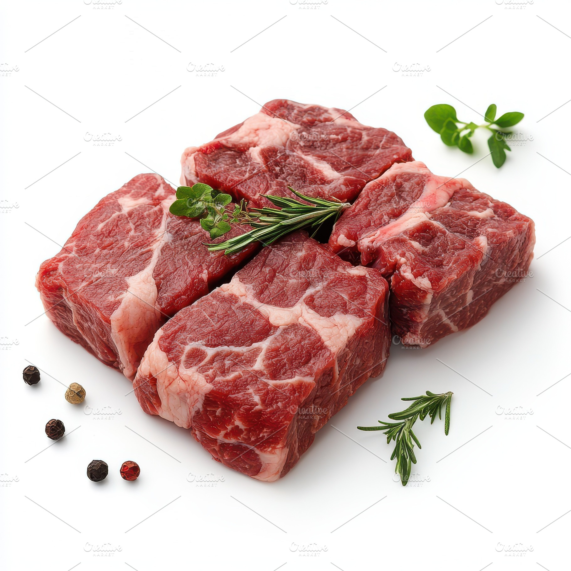 Meat in its raw state isolated on a, a Food & Drink Photo by Pixeness Studio