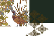 Pheasant, Hydrangea, Borzoi, a Pattern Graphic by NayaChu (Thumbnail 6 of 9)
