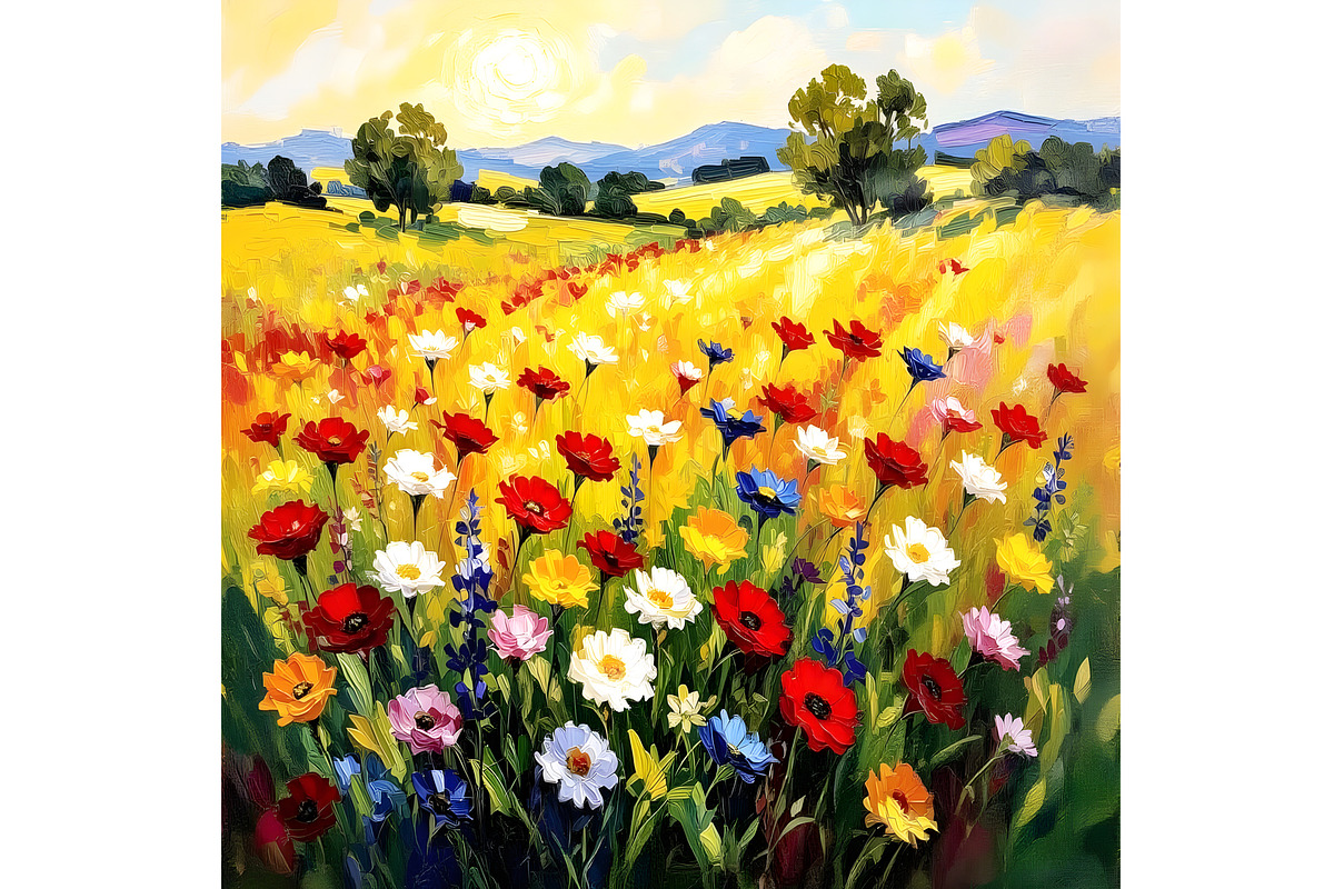Field Of Wild Flowers, a Decorative Illustration by Sharon Schwalbe (Photo 5 of 6)