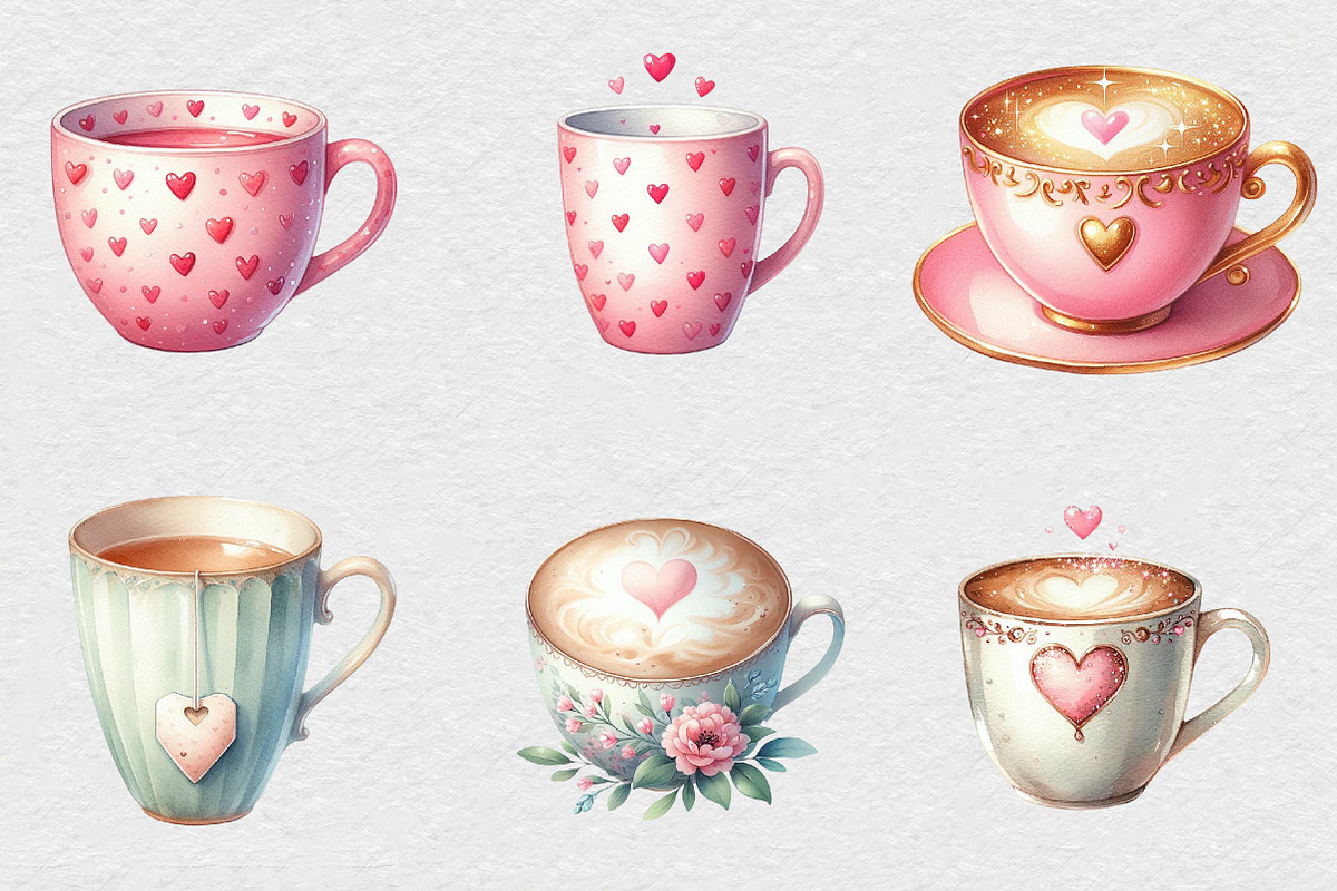 Valentine Coffee Clipart Bundle, an Illustration by DreamCafeArt (Photo 7 of 7)
