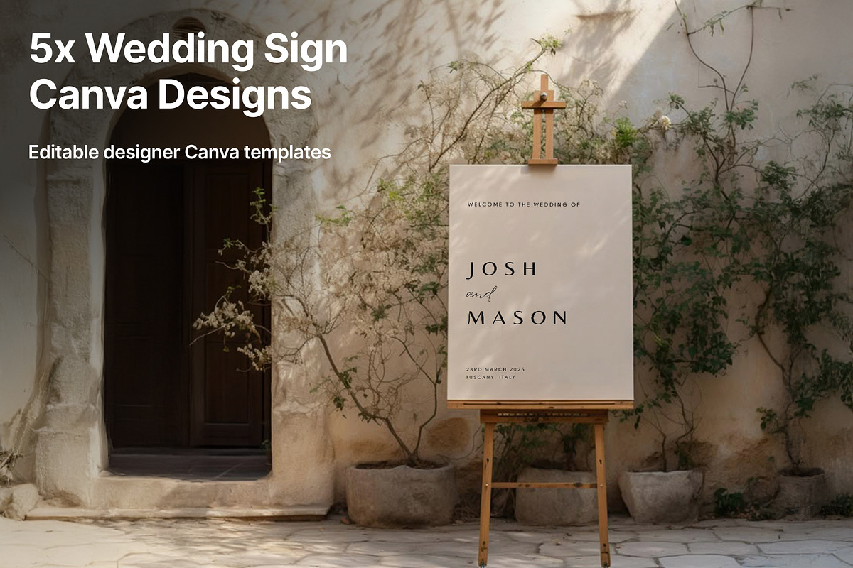Wedding Sign Canva Templates, a Poster Template by Navia Gruber (Photo 1 of 3)