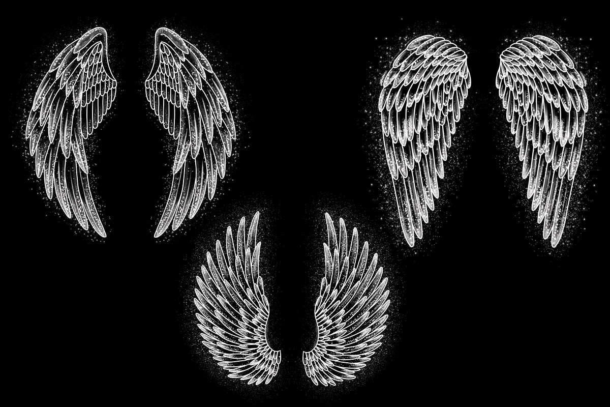 Angel wings stamps for Procreate, a Brush Add-On by Veronika Gotovceva (Photo 2 of 5)