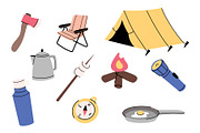 Cute Set with Camping Icons, an Object Graphic by Milota (Thumbnail 2 of 3)