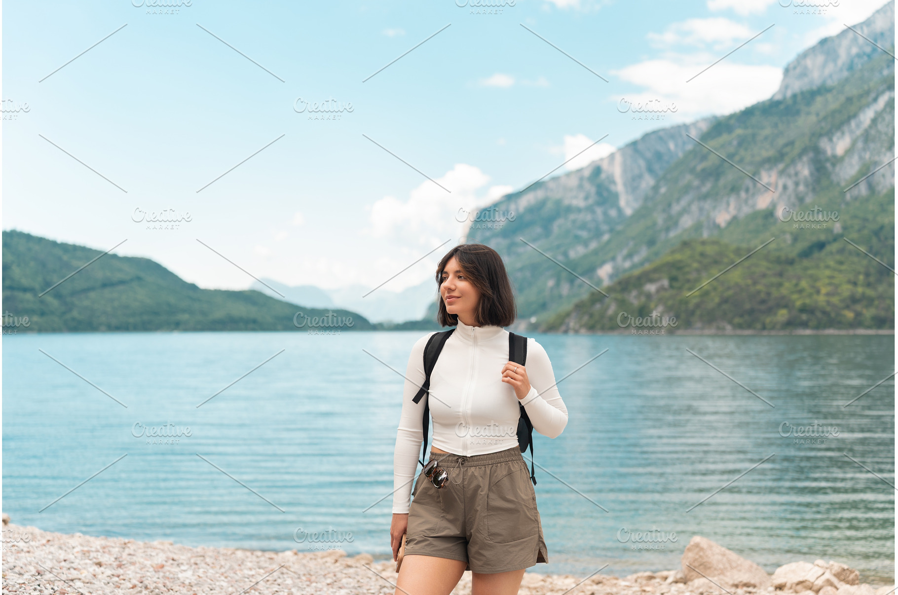 Lost in the moment, a happy woman, a Person Photo by AD Stock Images