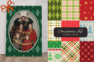Cozy Christmas Patterns & Frames, a Pattern Graphic by AnnArt
