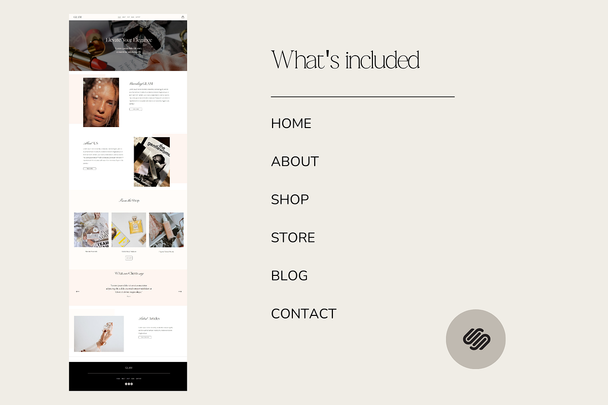 Glam E-Commerce Squarespace Template, a Squarespace Template by Beliveart (Photo 5 of 5)