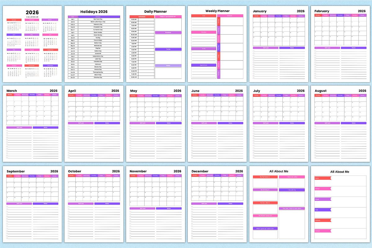 2026 Back To School Planner Canva, a Stationery Template by Shumaya (Photo 2 of 7)