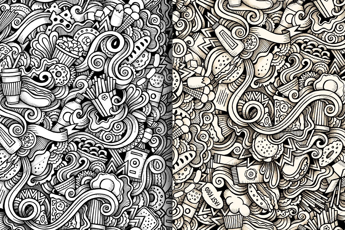 Fast Food Graphics Patterns, a Pattern Graphic by BALABOLKA (Photo 3 of 7)