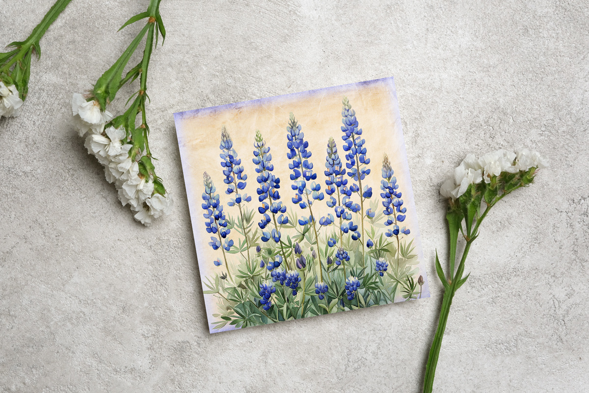 Bluebonnets in Texas Watercolor, an Object Graphic by NeatGrafix (Photo 3 of 10)