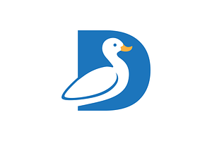 beauty letter d with swan logo, a Branding & Logo Template by devastd