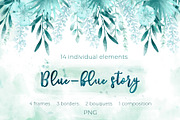 Blue-blue story clipart, a Texture Illustration by ZapolzunArt (Thumbnail 1 of 6)