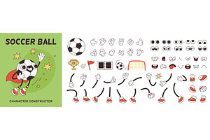 Soccer ball character constructor, a Sport Illustration by YummyBuum