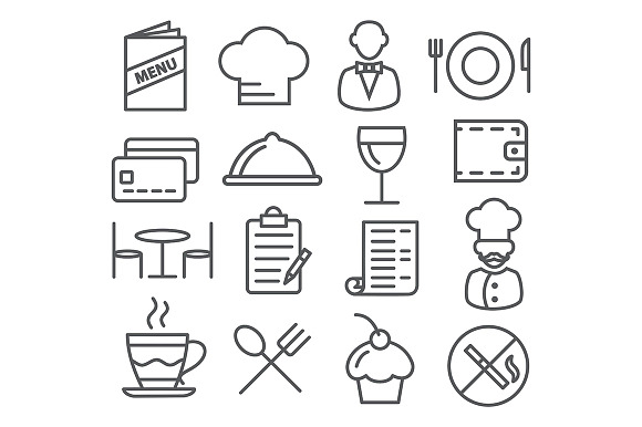 Restaurant Line Icons