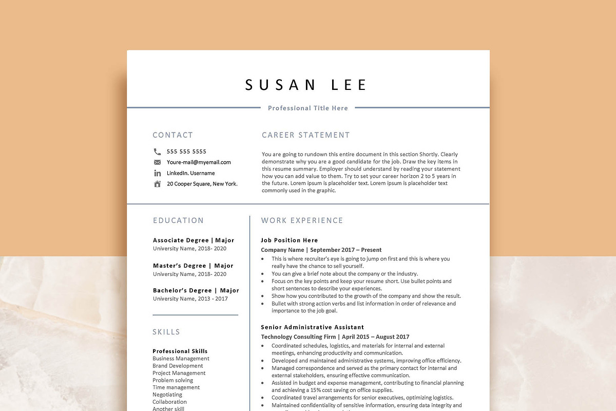 Professional Resume Template Word, a Resume Template by VictoriousVita (Photo 1 of 8)