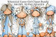 Whimsical Easter Girl Clipart Bundle, an Illustration by Canvas Craft (Thumbnail 1 of 7)