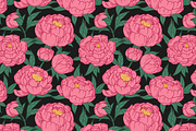 Peony flowers patterns, backgrounds, a Decorative Illustration by Good Studio (Thumbnail 6 of 11)