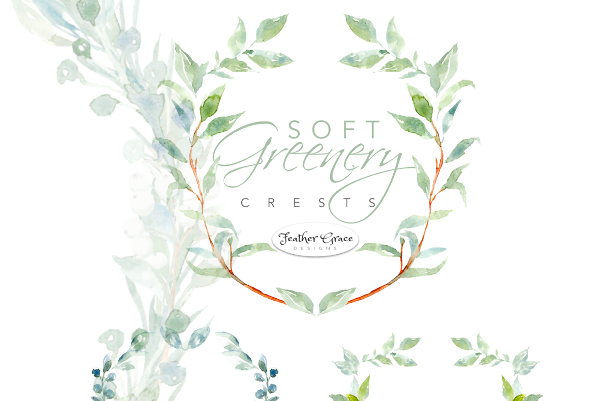 Watercolor Greenery & Wreaths, an Illustration by Feather Grace Designs (Photo 7 of 11)