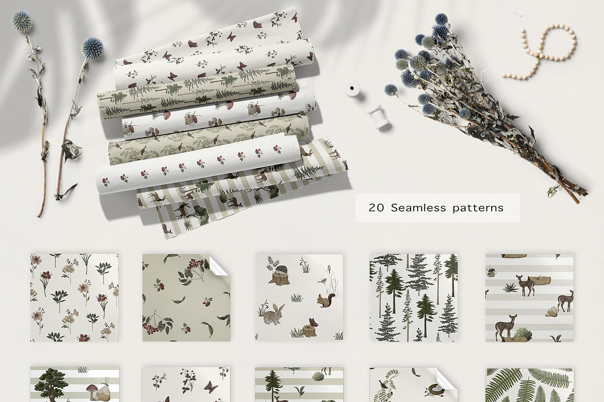 Watercolor Forest Collection, a Decorative Illustration by ApetekMarket (Photo 6 of 14)