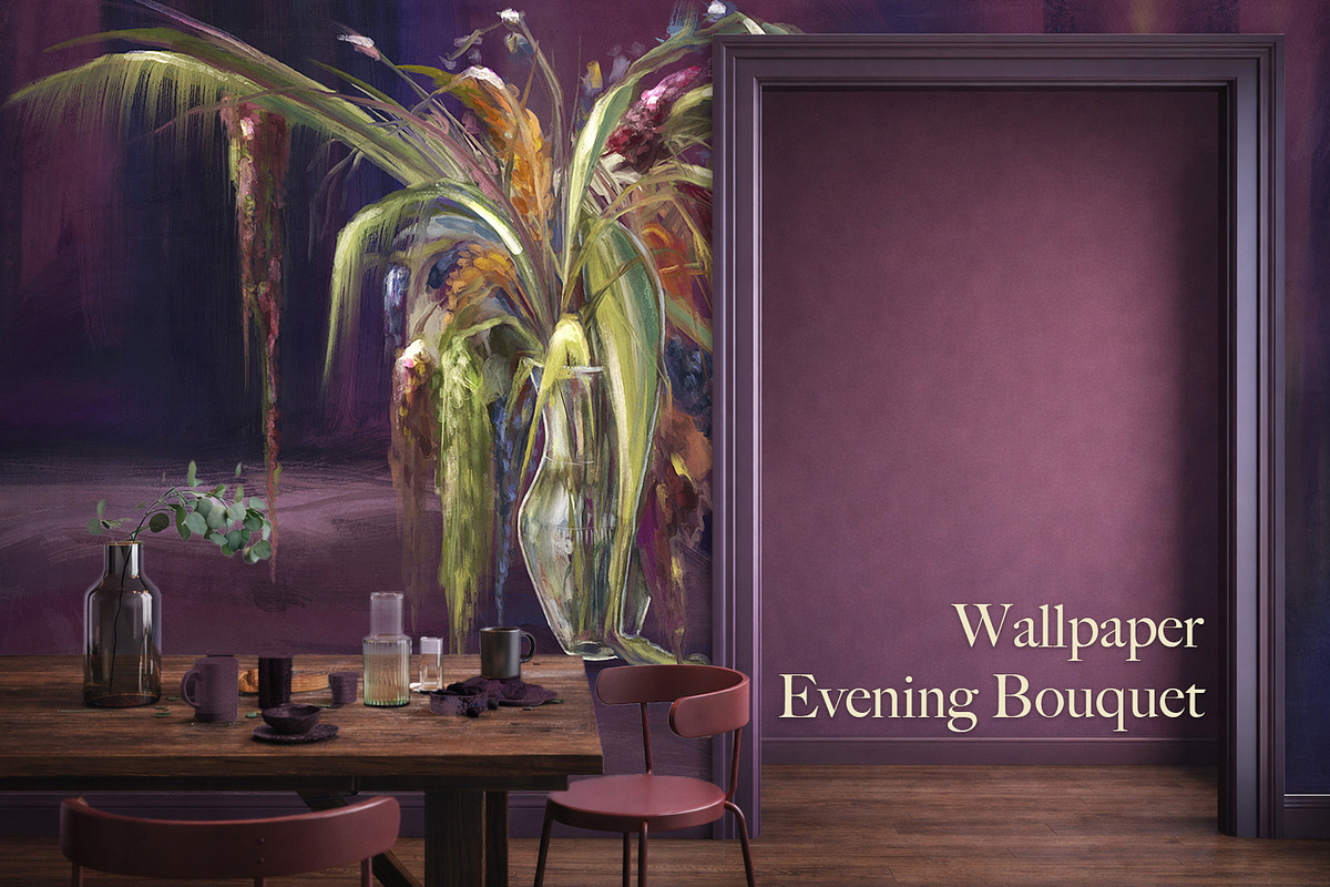 Wallpaper Evening Bouquet, a Wallpaper Graphic by apollinariia_shop (Photo 1 of 14)