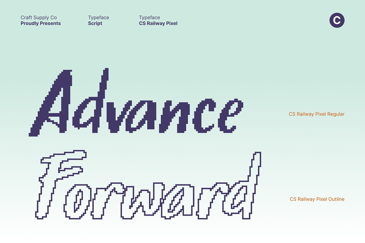 CS Railway Pixel, a Handwritten Font by Craft Supply Co. (Photo 3 of 8)