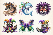 Mardi Gras Animals, an Illustration by DreamArtGraphic (Thumbnail 4 of 4)