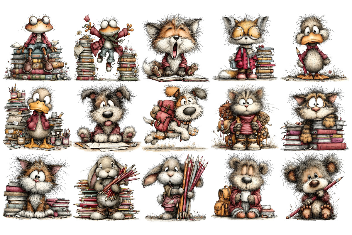 Back To School Animals Clipart, an Education Illustration by Nicolle's Colorful Art (Photo 4 of 4)