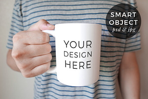 Coffee Mug Mockup, Man Holding