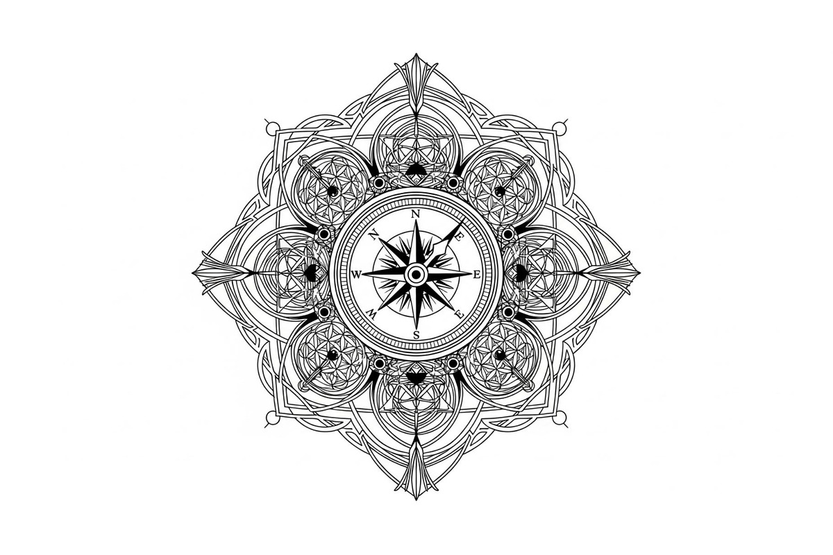 Ornamental Compass Rose SVG Bundle, an Illustration by Gaye Art (Photo 16 of 31)
