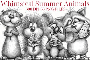 Whimsical summer Animals clipart, an Illustration by Designworld