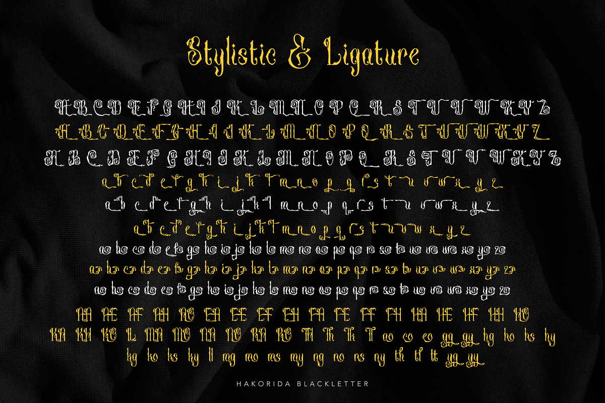 Hakorida - Blackletter Font, a Blackletter Font by madeDeduk (Photo 10 of 10)