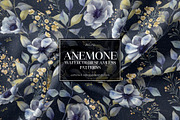 ANEMONE watercolor patterns set, a Pattern Graphic by Anastasia Koba (Thumbnail 1 of 10)