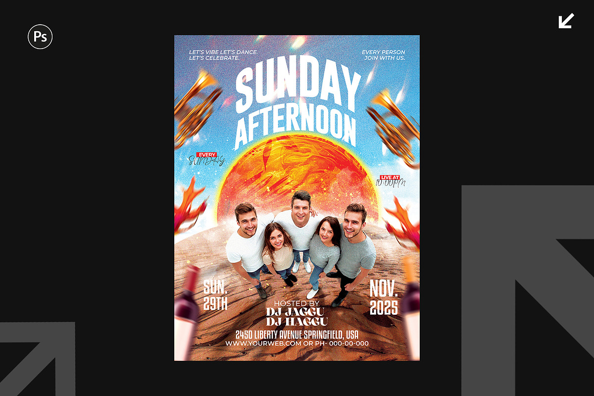 04 Sunday Party Flyer Design, a Flyer Template by Shajib Shikder (Photo 4 of 5)