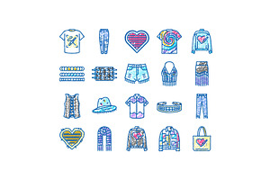 diy fashion fabric handmade icons, an Object Illustration by pikepicture