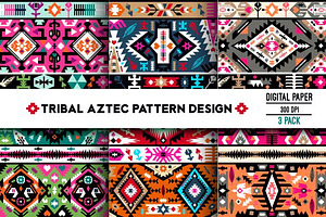 Collection Bright Aztec Patterns