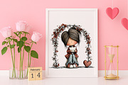 Valentine Flowers and Girls Clipart, an Illustration by Canvas Craft (Thumbnail 6 of 6)