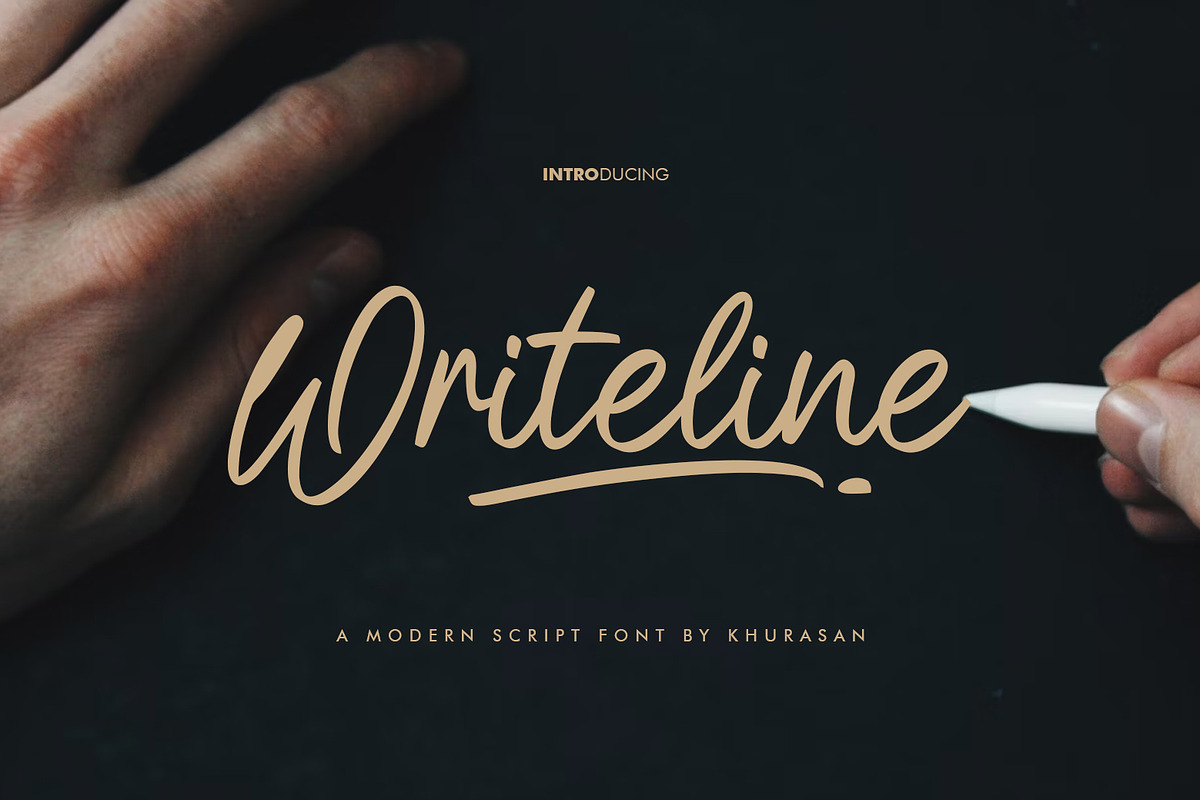 Writeline Script, a Script Font by khurasan (Photo 1 of 6)