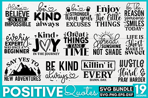 Positive Quotes SVG Bundle