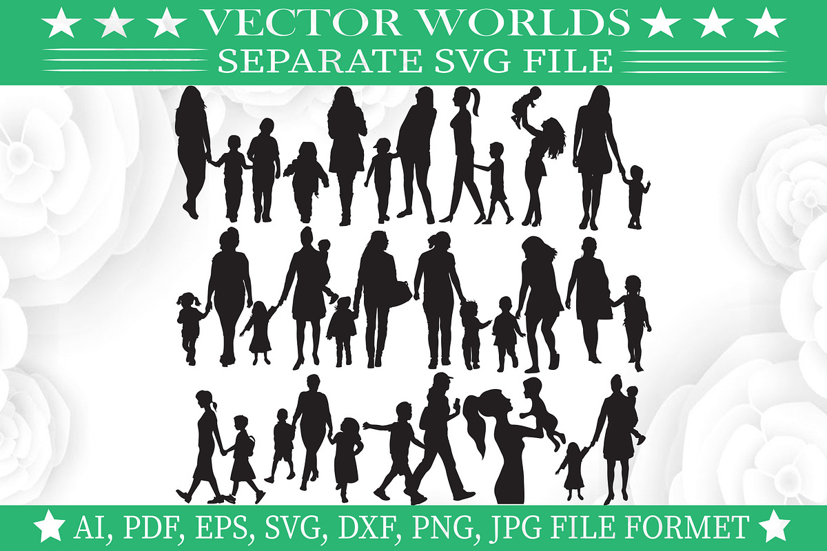 Mother With Kid Svg, Kids Svg, an Object Graphic by VectorWorlds (Photo 1 of 3)