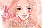 Manga sketch procreate brush, a Brush Add-On by Meisanmui (Thumbnail 1 of 9)