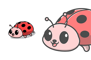 cute ladybird beetle cartoon, an Animal Illustration by garistipis