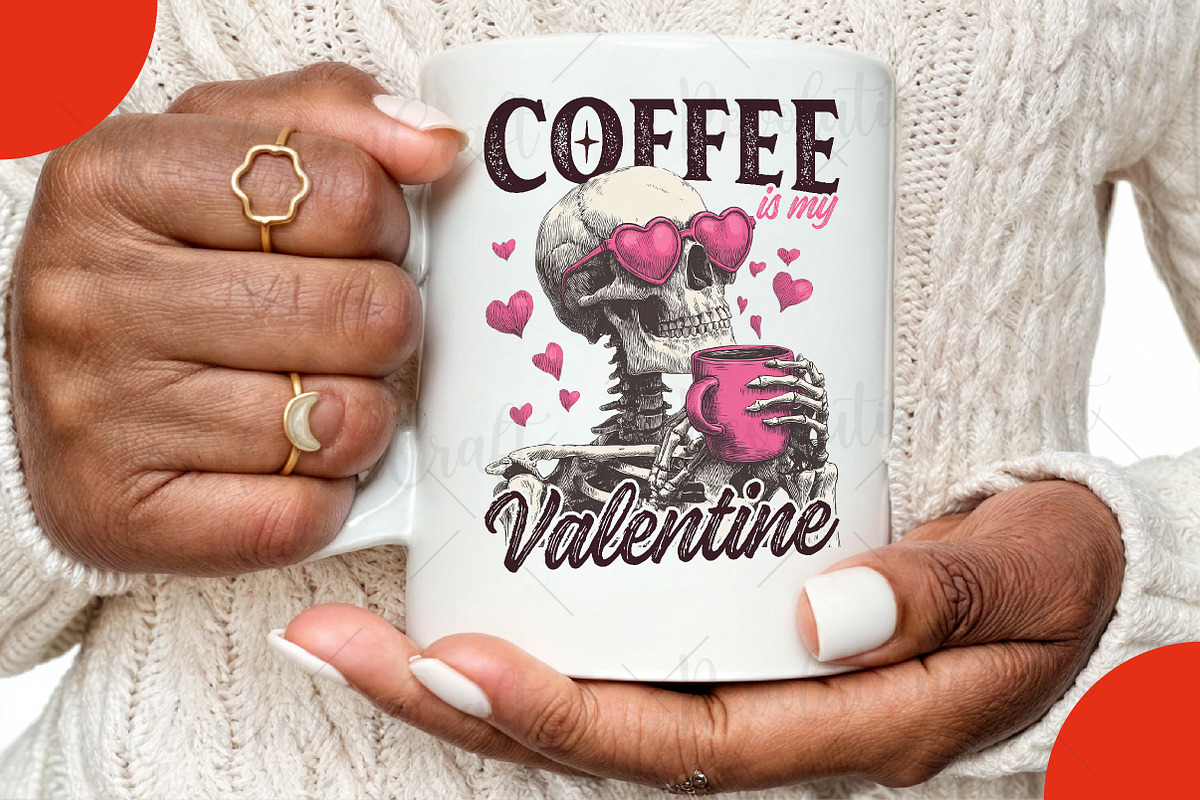 Coffee is My Valentine Skeleton Png, an Illustration by OK Design (Photo 3 of 6)