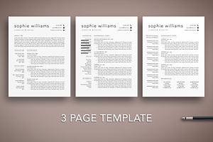 3 Page Resume CV Template Word Pages